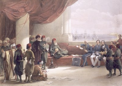 Interview met de onderkoning van Egypte in zijn paleis in Alexandrië, 12 mei 1839, uit Egypte en Nubië, Vol.3 door David Roberts